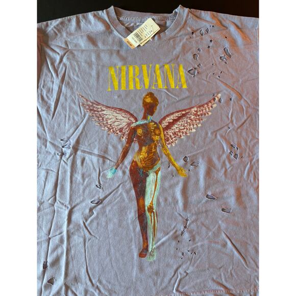 NWT Pacsun Nirvana Angel Purple Tee - Picture 2 of 6